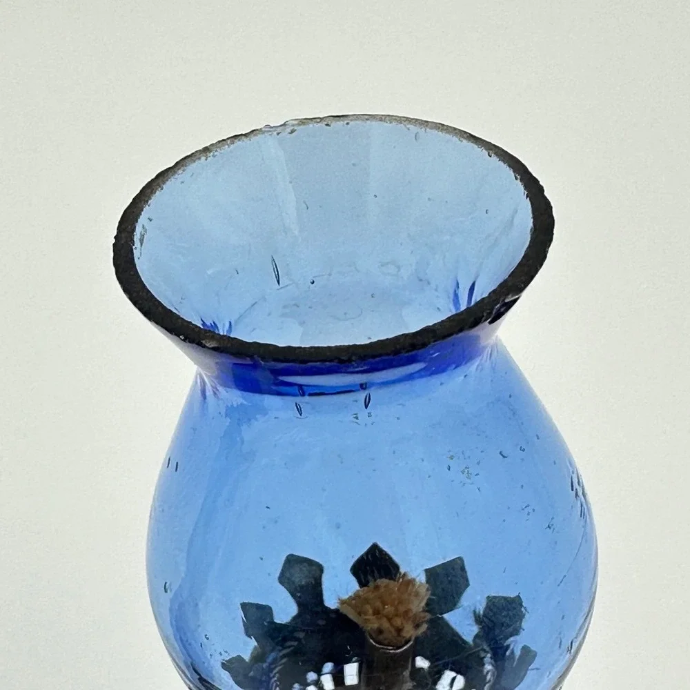 Vintage Miniature Kerosene Oil Lamps Pair 5.5